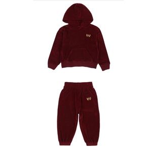 Kids supply calabazas Burgundy velour suit